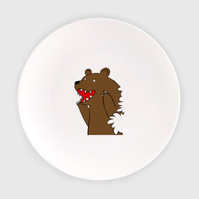 Тарелка с принтом Медведь цензурный в Екатеринбурге, фарфор | диаметр - 210 мм
диаметр для нанесения принта - 120 мм | интернет приколы | медведь | медведь в кустах | приколы
