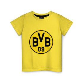 Детская футболка хлопок с принтом Borussia Dortmund в Екатеринбурге, 100% хлопок | круглый вырез горловины, полуприлегающий силуэт, длина до линии бедер | Тематика изображения на принте: боруссия | дортмунд