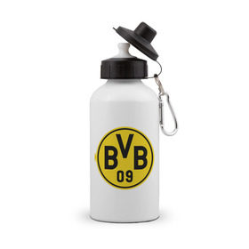 Бутылка спортивная с принтом Borussia Dortmund в Екатеринбурге, металл | емкость — 500 мл, в комплекте две пластиковые крышки и карабин для крепления | боруссия | дортмунд
