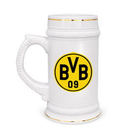Кружка пивная с принтом Borussia Dortmund в Екатеринбурге,  керамика (Материал выдерживает высокую температуру, стоит избегать резкого перепада температур) |  объем 630 мл | боруссия | дортмунд