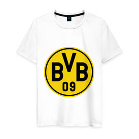 Мужская футболка хлопок с принтом Borussia Dortmund в Екатеринбурге, 100% хлопок | прямой крой, круглый вырез горловины, длина до линии бедер, слегка спущенное плечо. | боруссия | дортмунд