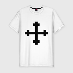 Мужская футболка премиум с принтом Кросслет в Екатеринбурге, 92% хлопок, 8% лайкра | приталенный силуэт, круглый вырез ворота, длина до линии бедра, короткий рукав | ghots | готы | символика готов | субкультуры