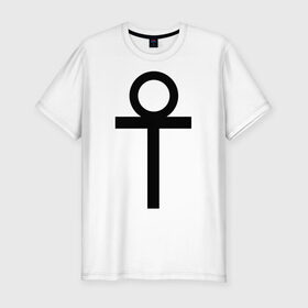 Мужская футболка премиум с принтом Анкх в Екатеринбурге, 92% хлопок, 8% лайкра | приталенный силуэт, круглый вырез ворота, длина до линии бедра, короткий рукав | gothic | готам | готика | готический | знак | руна | символ