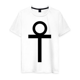Мужская футболка хлопок с принтом Анкх в Екатеринбурге, 100% хлопок | прямой крой, круглый вырез горловины, длина до линии бедер, слегка спущенное плечо. | gothic | готам | готика | готический | знак | руна | символ