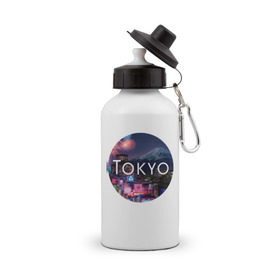 Бутылка спортивная с принтом Tokyo - круг в Екатеринбурге, металл | емкость — 500 мл, в комплекте две пластиковые крышки и карабин для крепления | tokyo | urban | город | города | мировые столицы | токио | урбан | япония