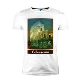 Мужская футболка премиум с принтом Колизей в Екатеринбурге, 92% хлопок, 8% лайкра | приталенный силуэт, круглый вырез ворота, длина до линии бедра, короткий рукав | rome | urban | город | города | достопримечательности | колизей | рим | урбан