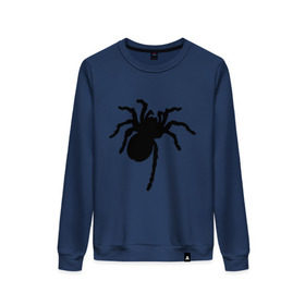 Женский свитшот хлопок с принтом Паук (spider) в Екатеринбурге, 100% хлопок | прямой крой, круглый вырез, на манжетах и по низу широкая трикотажная резинка  | насекомые | паутина | паучок | черная вдова | черный паук