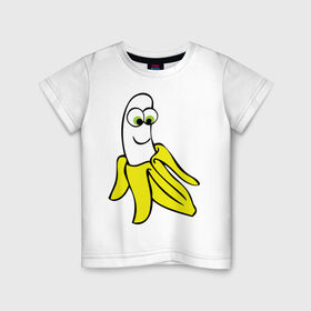 Детская футболка хлопок с принтом Веселый банан в Екатеринбурге, 100% хлопок | круглый вырез горловины, полуприлегающий силуэт, длина до линии бедер | банан