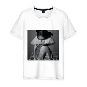 Мужская футболка хлопок с принтом Ydal Agag в Екатеринбурге, 100% хлопок | прямой крой, круглый вырез горловины, длина до линии бедер, слегка спущенное плечо. | lady gaga | актирса | голливуд | звезды | знаменитости | леди гага | певица