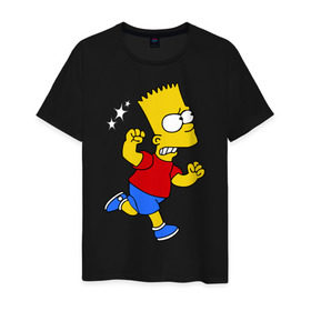Мужская футболка хлопок с принтом Барт бой без правил в Екатеринбурге, 100% хлопок | прямой крой, круглый вырез горловины, длина до линии бедер, слегка спущенное плечо. | bart simpson | simpsons | барт симпсон | драка | симпсоны