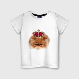 Детская футболка хлопок с принтом Sad cat в Екатеринбурге, 100% хлопок | круглый вырез горловины, полуприлегающий силуэт, длина до линии бедер | Тематика изображения на принте: 