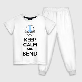 Детская пижама хлопок с принтом Keep calm and bend в Екатеринбурге, 100% хлопок |  брюки и футболка прямого кроя, без карманов, на брюках мягкая резинка на поясе и по низу штанин
 | 