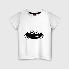 Детская футболка хлопок с принтом Весёлый паучок в Екатеринбурге, 100% хлопок | круглый вырез горловины, полуприлегающий силуэт, длина до линии бедер | насекомые | паук