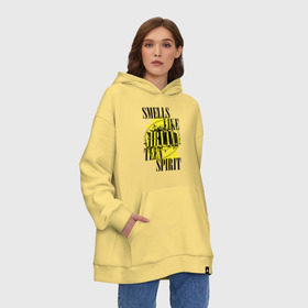 Худи SuperOversize хлопок с принтом Smells like teen spirit в Екатеринбурге, 70% хлопок, 30% полиэстер, мягкий начес внутри | карман-кенгуру, эластичная резинка на манжетах и по нижней кромке, двухслойный капюшон
 | smells like teen spirit | музыка | музыкальные группы | нирвана