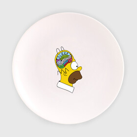 Тарелка с принтом Мозг Гомера в Екатеринбурге, фарфор | диаметр - 210 мм
диаметр для нанесения принта - 120 мм | Тематика изображения на принте: гомер