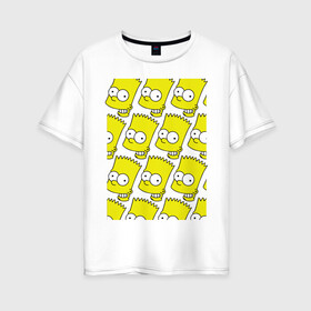 Женская футболка хлопок Oversize с принтом Узор Барт Симпсон в Екатеринбурге, 100% хлопок | свободный крой, круглый ворот, спущенный рукав, длина до линии бедер
 | simpsons | мультик | мультфильм | симпсоны | симсоны
