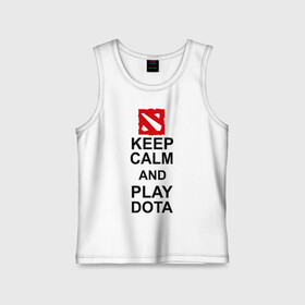 Детская майка хлопок с принтом Keep calm and play dota. в Екатеринбурге,  |  | dota 2 | дота | дота 2 | игра | компьютерные игры | прикольные надписи