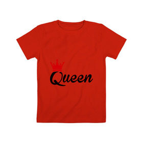 Детская футболка хлопок с принтом Королева в Екатеринбурге, 100% хлопок | круглый вырез горловины, полуприлегающий силуэт, длина до линии бедер | queen | корона | царица
