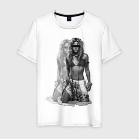 Мужская футболка хлопок с принтом Шакира в Екатеринбурге, 100% хлопок | прямой крой, круглый вырез горловины, длина до линии бедер, слегка спущенное плечо. | shakira | девушка | знаменитости | знаменитые личности | селебрити | суперзвезда | тело | фигура