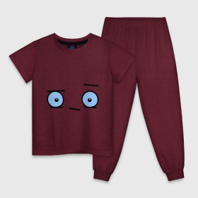 Детская пижама хлопок с принтом Бодрый смайл в Екатеринбурге, 100% хлопок |  брюки и футболка прямого кроя, без карманов, на брюках мягкая резинка на поясе и по низу штанин
 | глаза | глазастик | настроение | позитив | рожица | смайлы | чудик