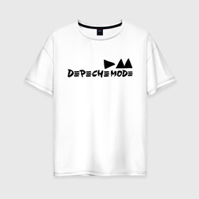 Женская футболка хлопок Oversize с принтом Depeche mode (9) в Екатеринбурге, 100% хлопок | свободный крой, круглый ворот, спущенный рукав, длина до линии бедер
 | depeche | depeche mode | mode | депеш мод | дипиш мод | музыка | рок группа