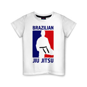 Детская футболка хлопок с принтом Джиу-джитсу (Jiu jitsu) в Екатеринбурге, 100% хлопок | круглый вырез горловины, полуприлегающий силуэт, длина до линии бедер | Тематика изображения на принте: brazilian | бой | джиу джитсу | карате | черный пояс