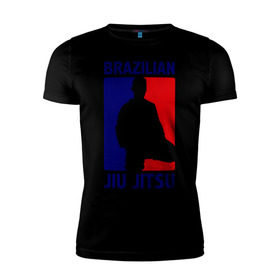Мужская футболка премиум с принтом Джиу-джитсу (Jiu jitsu) в Екатеринбурге, 92% хлопок, 8% лайкра | приталенный силуэт, круглый вырез ворота, длина до линии бедра, короткий рукав | brazilian | бой | джиу джитсу | карате | черный пояс