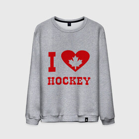 Мужской свитшот хлопок с принтом Я люблю канадский хоккей. в Екатеринбурге, 100% хлопок |  | hockey | i love hochey | канада | кленовые листья | спорт | хоккей | я люблю хоккей