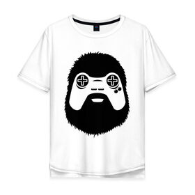 Мужская футболка хлопок Oversize с принтом Геймер в Екатеринбурге, 100% хлопок | свободный крой, круглый ворот, “спинка” длиннее передней части | joystick | видеоигры | джойстик | игры