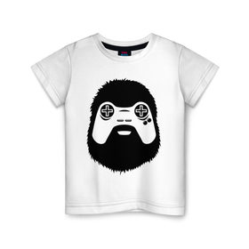 Детская футболка хлопок с принтом Геймер в Екатеринбурге, 100% хлопок | круглый вырез горловины, полуприлегающий силуэт, длина до линии бедер | Тематика изображения на принте: joystick | видеоигры | джойстик | игры