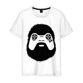 Мужская футболка хлопок с принтом Геймер в Екатеринбурге, 100% хлопок | прямой крой, круглый вырез горловины, длина до линии бедер, слегка спущенное плечо. | joystick | видеоигры | джойстик | игры