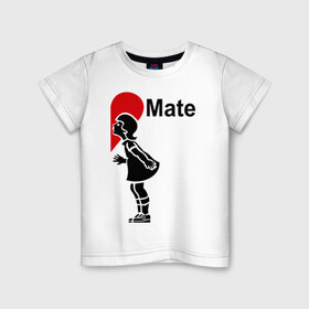 Детская футболка хлопок с принтом Soul Mate (родная душа). в Екатеринбурге, 100% хлопок | круглый вырез горловины, полуприлегающий силуэт, длина до линии бедер | для влюбленных | для двоих | любовь | парные | половинка | сердечко | сердце