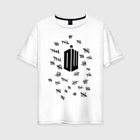 Женская футболка хлопок Oversize с принтом доктор кто1 в Екатеринбурге, 100% хлопок | свободный крой, круглый ворот, спущенный рукав, длина до линии бедер
 | doctor who | тардис