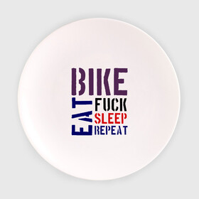 Тарелка с принтом Bike eat sleep repeat в Екатеринбурге, фарфор | диаметр - 210 мм
диаметр для нанесения принта - 120 мм | Тематика изображения на принте: bicycle | bike | bike eat sleep repeat | eat | repeat | sleep | велик | велосипед | велосипедист