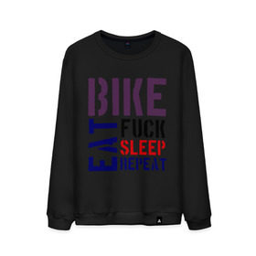 Мужской свитшот хлопок с принтом Bike eat sleep repeat в Екатеринбурге, 100% хлопок |  | bicycle | bike | bike eat sleep repeat | eat | repeat | sleep | велик | велосипед | велосипедист
