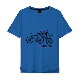Мужская футболка хлопок Oversize с принтом Bike Love в Екатеринбурге, 100% хлопок | свободный крой, круглый ворот, “спинка” длиннее передней части | bike love | байкерам | велосипеды | для байкеров | для мотоциклистов | мотоциклистам