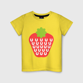 Детская футболка хлопок с принтом Вкусная клубничка в Екатеринбурге, 100% хлопок | круглый вырез горловины, полуприлегающий силуэт, длина до линии бедер | еда | клубника | лето | фрукты | ягода | ягодка