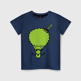 Детская футболка хлопок с принтом Брокколи в Екатеринбурге, 100% хлопок | круглый вырез горловины, полуприлегающий силуэт, длина до линии бедер | Тематика изображения на принте: еда | капуста | овощ | прикольные картинки