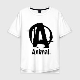 Мужская футболка хлопок Oversize с принтом Animal 2 в Екатеринбурге, 100% хлопок | свободный крой, круглый ворот, “спинка” длиннее передней части | animal