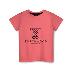 Детская футболка хлопок с принтом Torchwood Institute в Екатеринбурге, 100% хлопок | круглый вырез горловины, полуприлегающий силуэт, длина до линии бедер | doctor | doctor who | torchwood | доктор | доктор кто | торчвуд