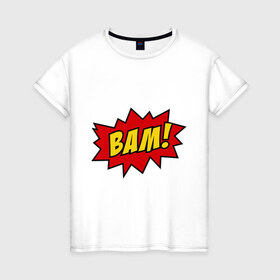 Женская футболка хлопок с принтом Cartoon Bam! в Екатеринбурге, 100% хлопок | прямой крой, круглый вырез горловины, длина до линии бедер, слегка спущенное плечо | бам | комикс | мультик