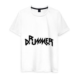 Мужская футболка хлопок с принтом Drummer в Екатеринбурге, 100% хлопок | прямой крой, круглый вырез горловины, длина до линии бедер, слегка спущенное плечо. | rock | барабанщик | музыка | музыкант | рок группа | ударные