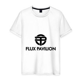 Мужская футболка хлопок с принтом Flux Pavilion в Екатеринбурге, 100% хлопок | прямой крой, круглый вырез горловины, длина до линии бедер, слегка спущенное плечо. | deejay | dub step | dubstep | дабстеп | диджей | музыка