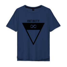 Мужская футболка хлопок Oversize с принтом Infinity Triangle в Екатеринбурге, 100% хлопок | свободный крой, круглый ворот, “спинка” длиннее передней части | Тематика изображения на принте: infinity | infinity triangle | swag | triangle | бесконечность | инфинити | свег | треугольник