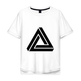 Мужская футболка хлопок Oversize с принтом Triangle Visual Illusion в Екатеринбурге, 100% хлопок | свободный крой, круглый ворот, “спинка” длиннее передней части | swag | swag style | иллюзия | одежда сваг | сваг | сваг стиль | свег | свог | свэг | треугольник