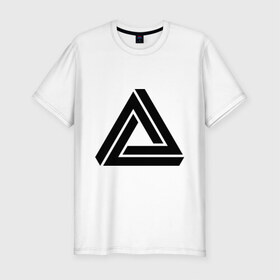 Мужская футболка премиум с принтом Triangle Visual Illusion в Екатеринбурге, 92% хлопок, 8% лайкра | приталенный силуэт, круглый вырез ворота, длина до линии бедра, короткий рукав | swag | swag style | иллюзия | одежда сваг | сваг | сваг стиль | свег | свог | свэг | треугольник