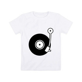 Детская футболка хлопок с принтом Vinyl Mix в Екатеринбурге, 100% хлопок | круглый вырез горловины, полуприлегающий силуэт, длина до линии бедер | dj | vinyl | винил | ди джей | диджей