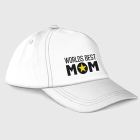 Бейсболка с принтом Worlds Best Mom в Екатеринбурге, 100% хлопок | классический козырек, металлическая застежка-регулятор размера | worlds best mom | лучшая в мире мама | лучшая мама | подарки родственникам | подарок для мамы