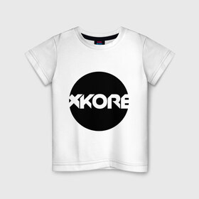 Детская футболка хлопок с принтом XKore в Екатеринбурге, 100% хлопок | круглый вырез горловины, полуприлегающий силуэт, длина до линии бедер | dubstep | electro | даб степ | дабстеп | логотипы | музыка