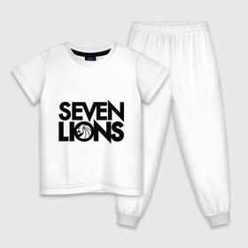 Детская пижама хлопок с принтом 7 Lions в Екатеринбурге, 100% хлопок |  брюки и футболка прямого кроя, без карманов, на брюках мягкая резинка на поясе и по низу штанин
 | seven lions | лев | львы | семь | семь львов